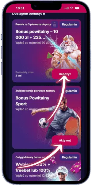 NV Casino Aktywuj bonus przez „Depozyt” lub „Aktywuj”