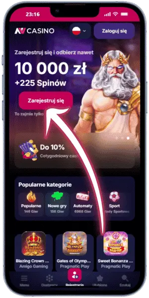 NV Casino Kliknij przycisk rejestracji na stronie głównej